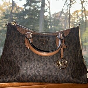 Michael Kors Black and Brown Satchel